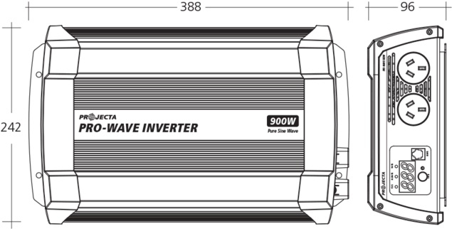 Projecta 12v 900w Pro Wave Pure Sine Wave Inverter - Drawing (750x750), Png Download