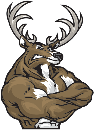 Cartoon Muscle Deer (600x600), Png Download