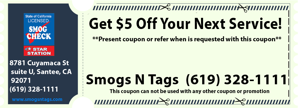 Re Smog Coupon Santee - Smog Check (1017x369), Png Download