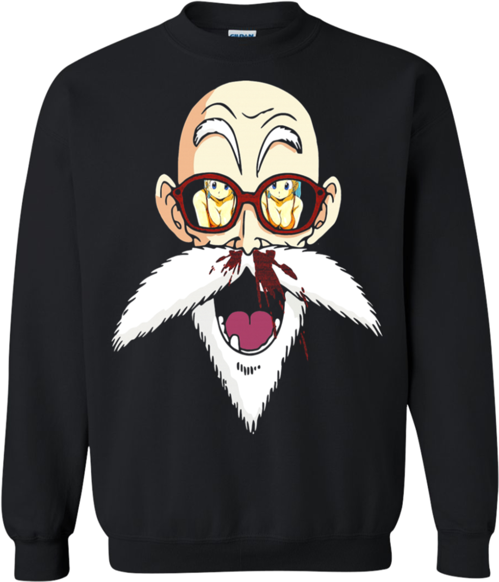 Perverted Master Roshi Nose Bleeding Dragon Ball Sweatshirt - Dark Souls Christmas Sweater (1155x1155), Png Download
