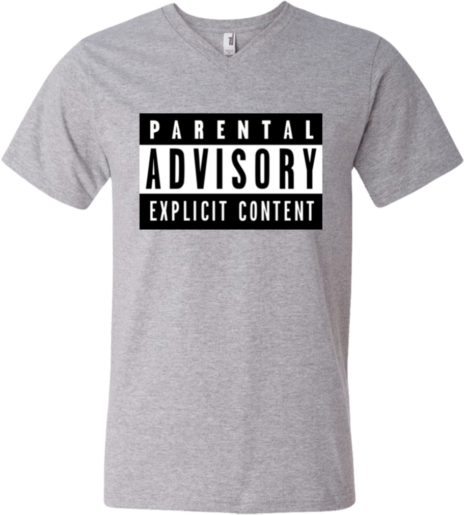 Black White "parental Advisory" Short Sleeve Tank Design (1024x1024), Png Download