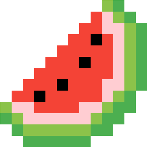 Pixel Watermelon Slice - Easy Pixel Art Watermelon (1184x1184), Png Download