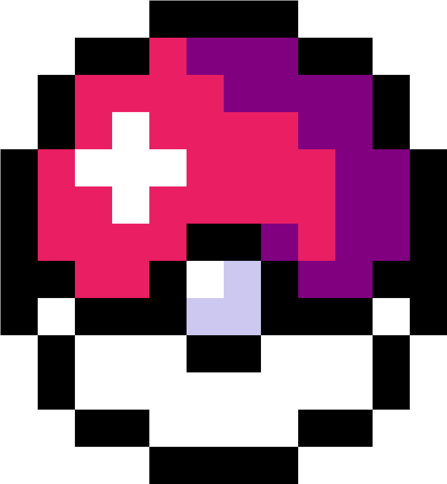 Pixilart Pink Pokeball Kittycraft Png Pink Pokeball - 8 Bit Pixel Art Pokemon (1184x1184), Png Download
