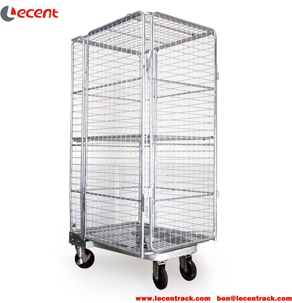 Steel Euro Style Mesh Roll Cage For Supermarket And - Shelf (1000x1000), Png Download