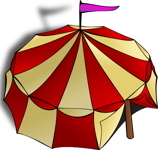 Circus Tent View From Top - Circus Tent Clip Art (600x571), Png Download