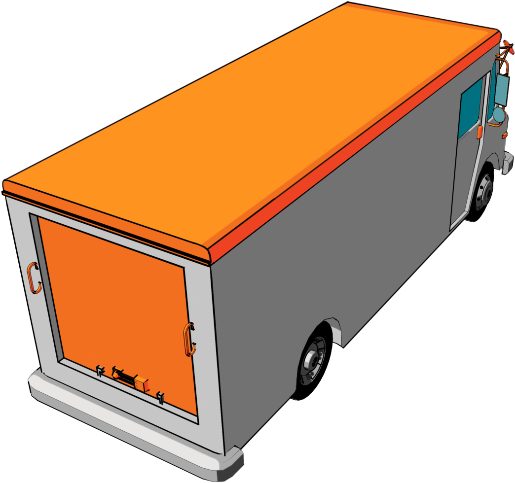 Route 250 Delivery Truck Shell - Truck Top View Png (1058x979), Png Download
