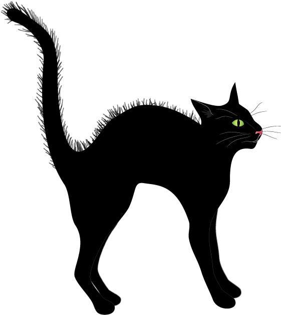 Free Clip-art, Black Cat - Black Cat (612x792), Png Download