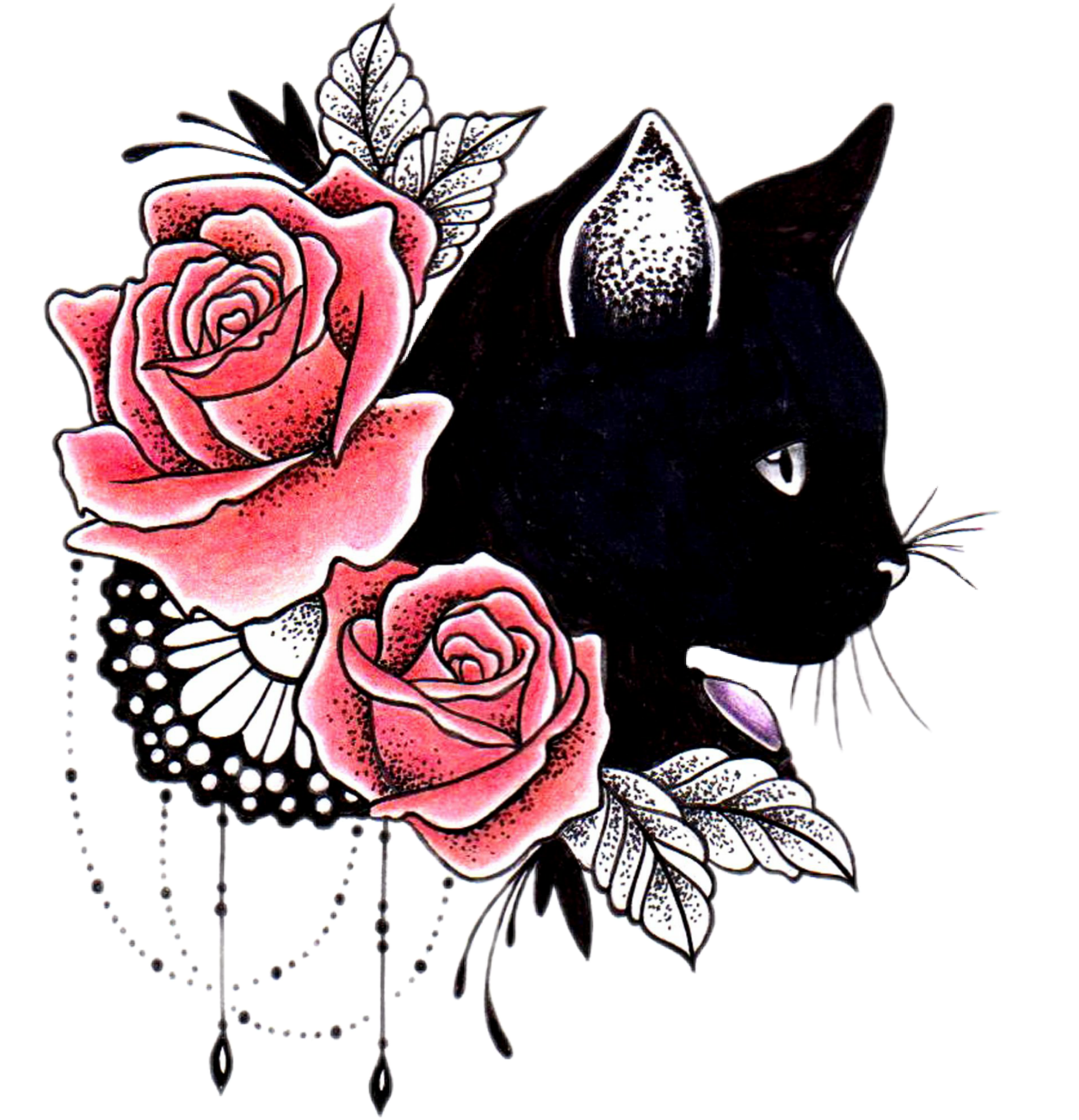 Tattoo Cover-up Sleeve Cat Free Clipart Hd Clipart - Black Cat Tattoo Sleeve (2289x2289), Png Download