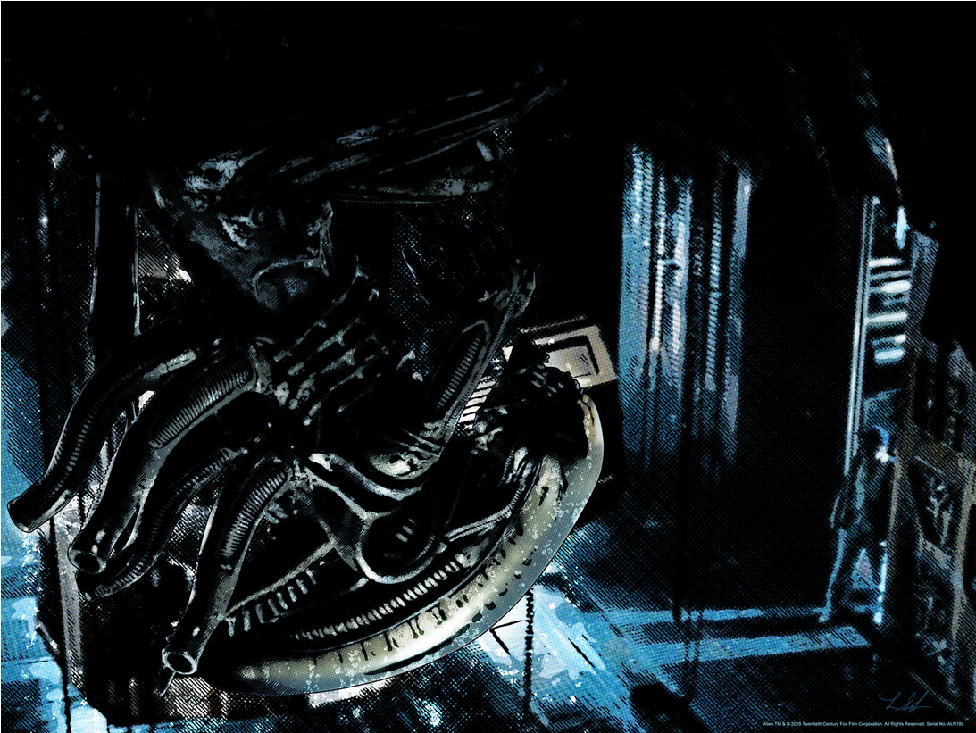 Alien "in Space No One Can Hear You Scream" Unframed - Painting (1092x1092), Png Download