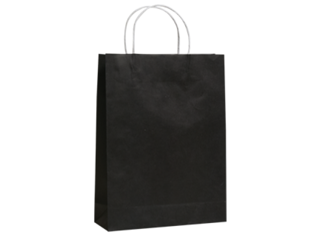 Twist Handle Paper Bag Black Pack/10 - Paper Bag (640x480), Png Download