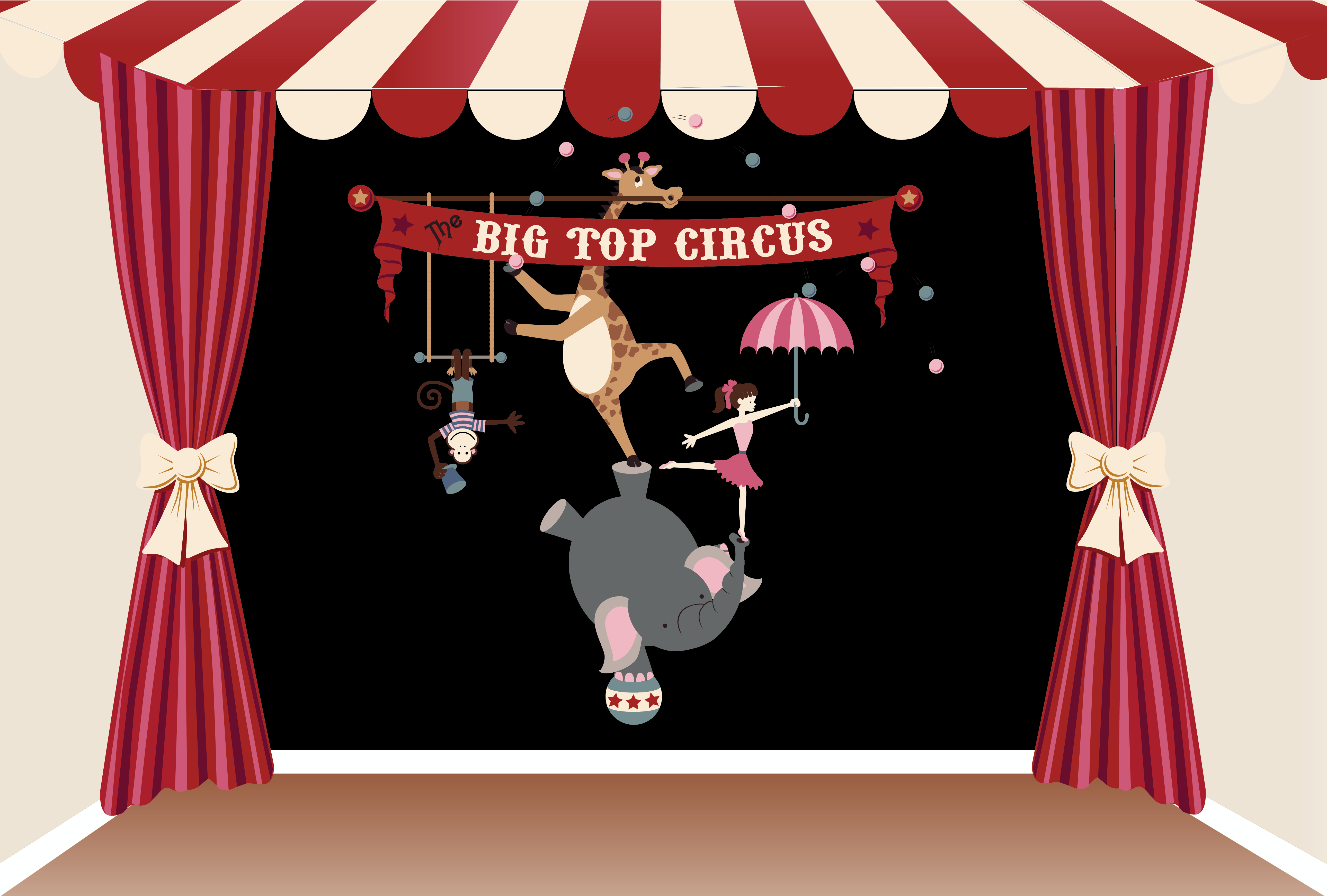 Combine Our "big Top Circus" And Our "just Curtains" - Stage (7443x5307), Png Download