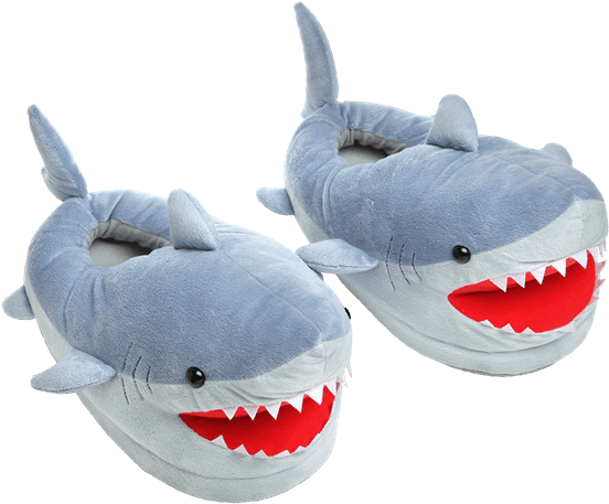 Shark Plush Slippers - Shark Slippers (600x600), Png Download
