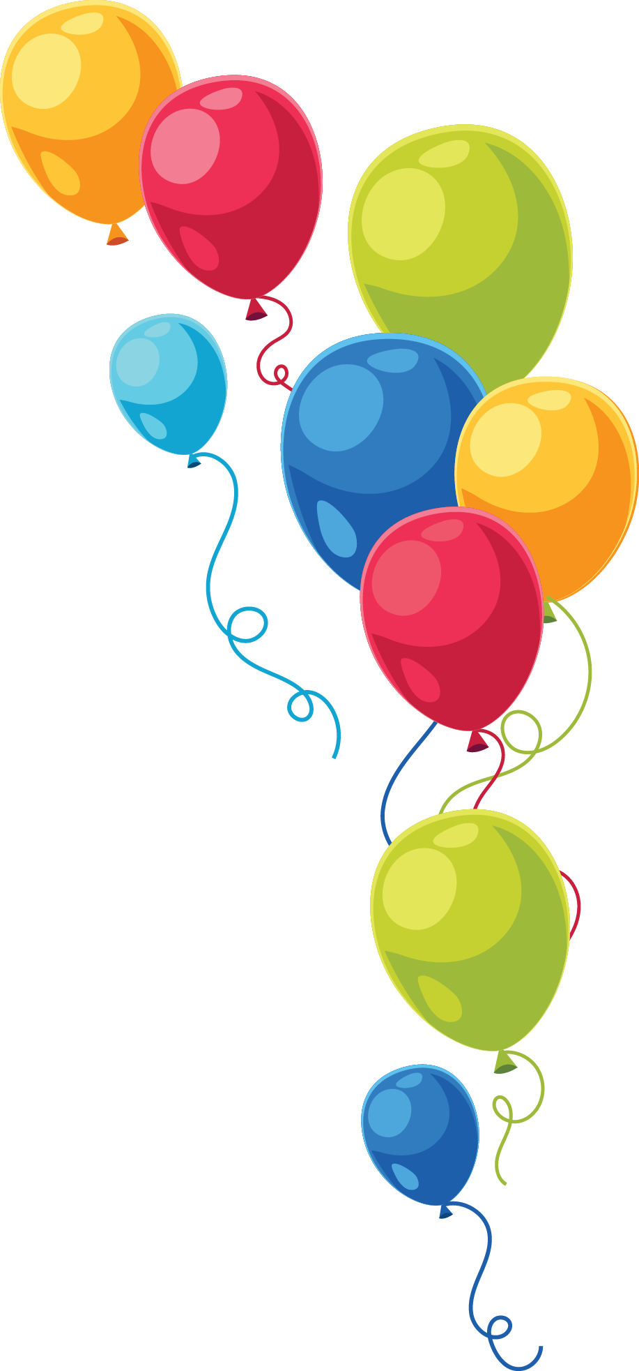 Birthday Balloons - Birthday (917x1965), Png Download