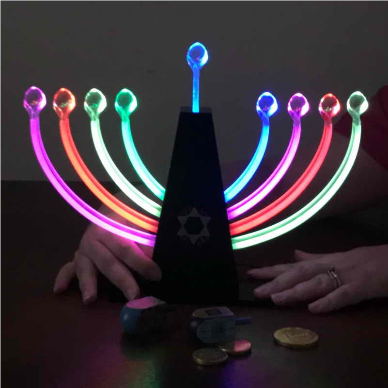 Glow Led Color-changing Menorah - Fête De La Musique (959x1000), Png Download