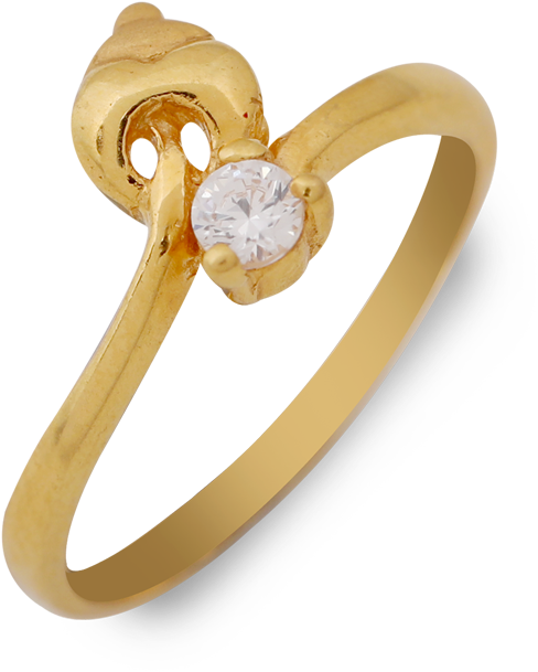 Dazzling White Stone Gold Ring - Pre-engagement Ring (1000x1000), Png Download