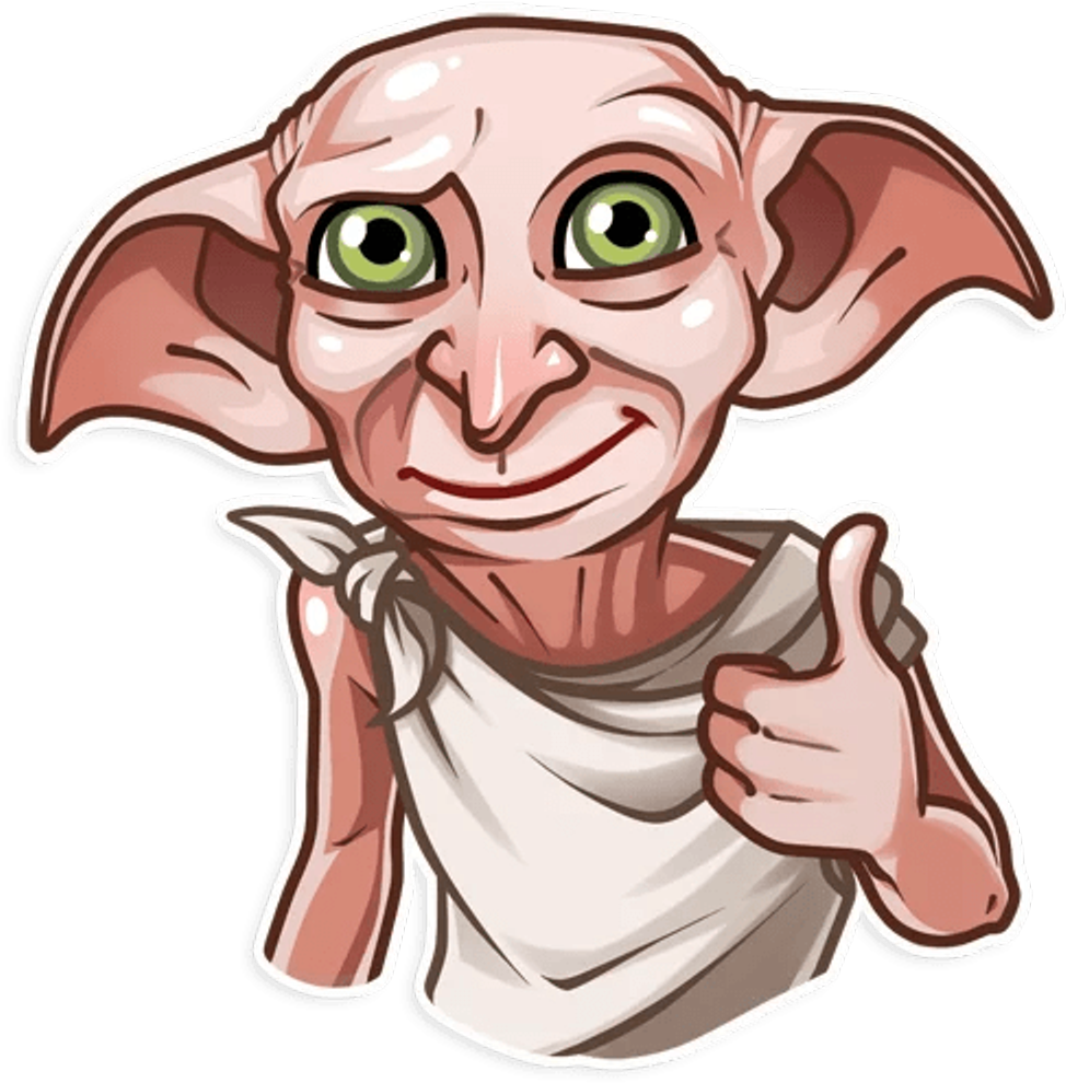 Harrypotter Sticker - Стикеры Добби (1024x1024), Png Download