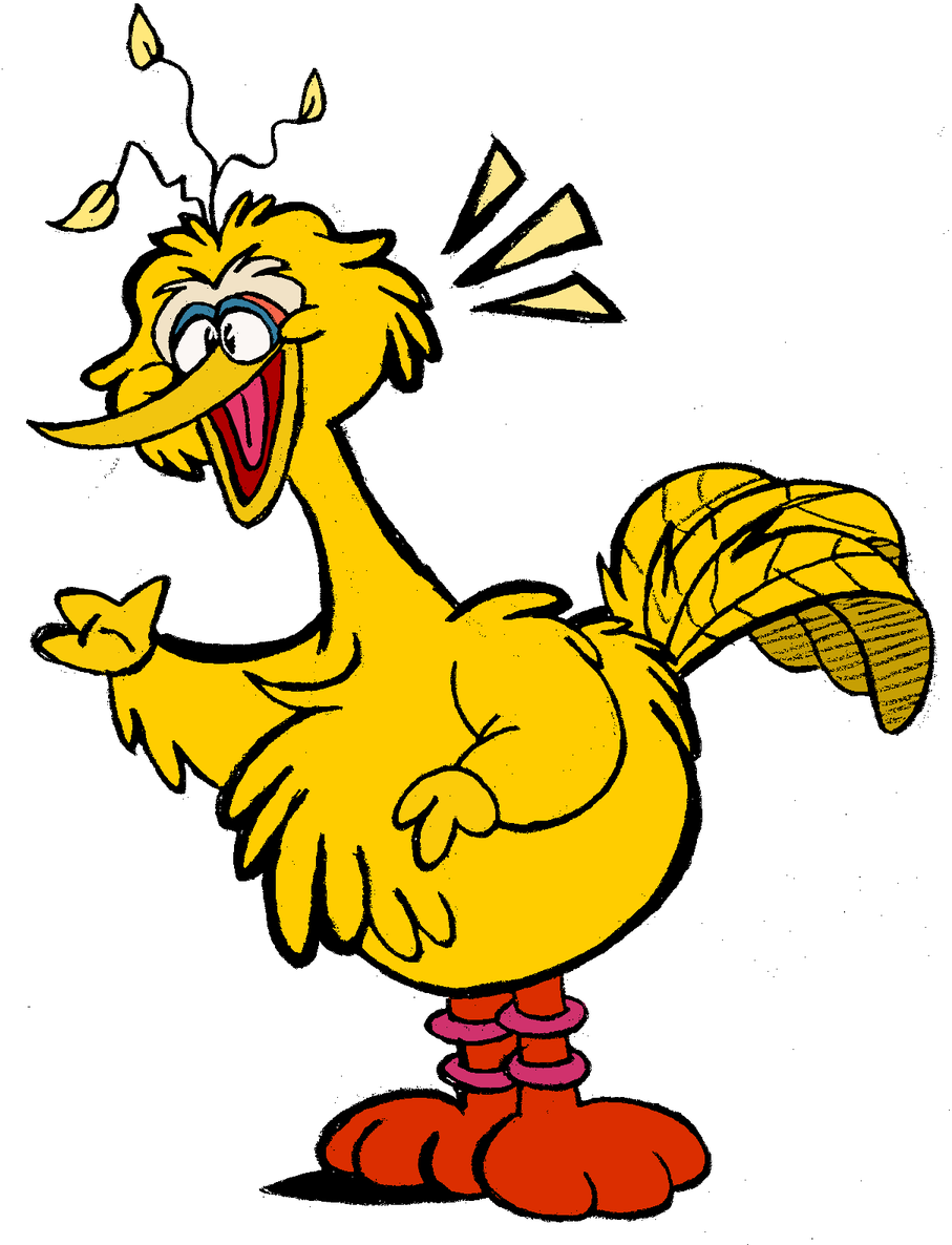 The Big Birds I've Done Over The Years, In Honor Of - Big Bird Sesame Street Fan Art (906x1200), Png Download