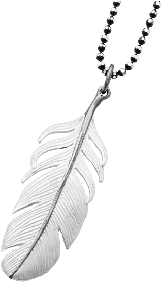 Feather-shaped Pendant Black/silver - Locket (800x600), Png Download