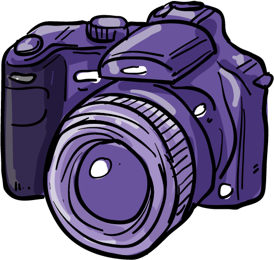 Canon Eos Digital Slr Camera Hand Painted - Canon Camera Cartoon (750x620), Png Download