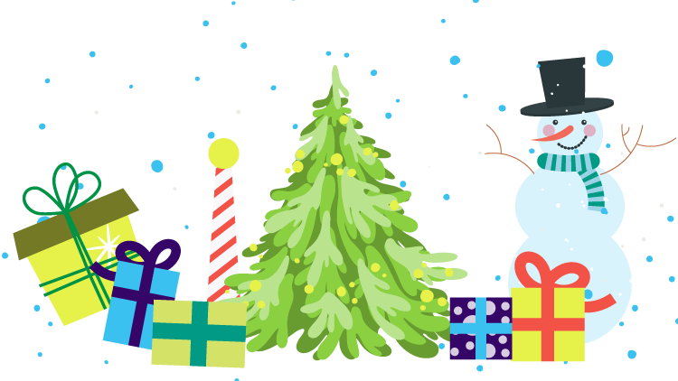 Happy Winter Holidays From No Borders Translations - Christmas Tree (750x422), Png Download