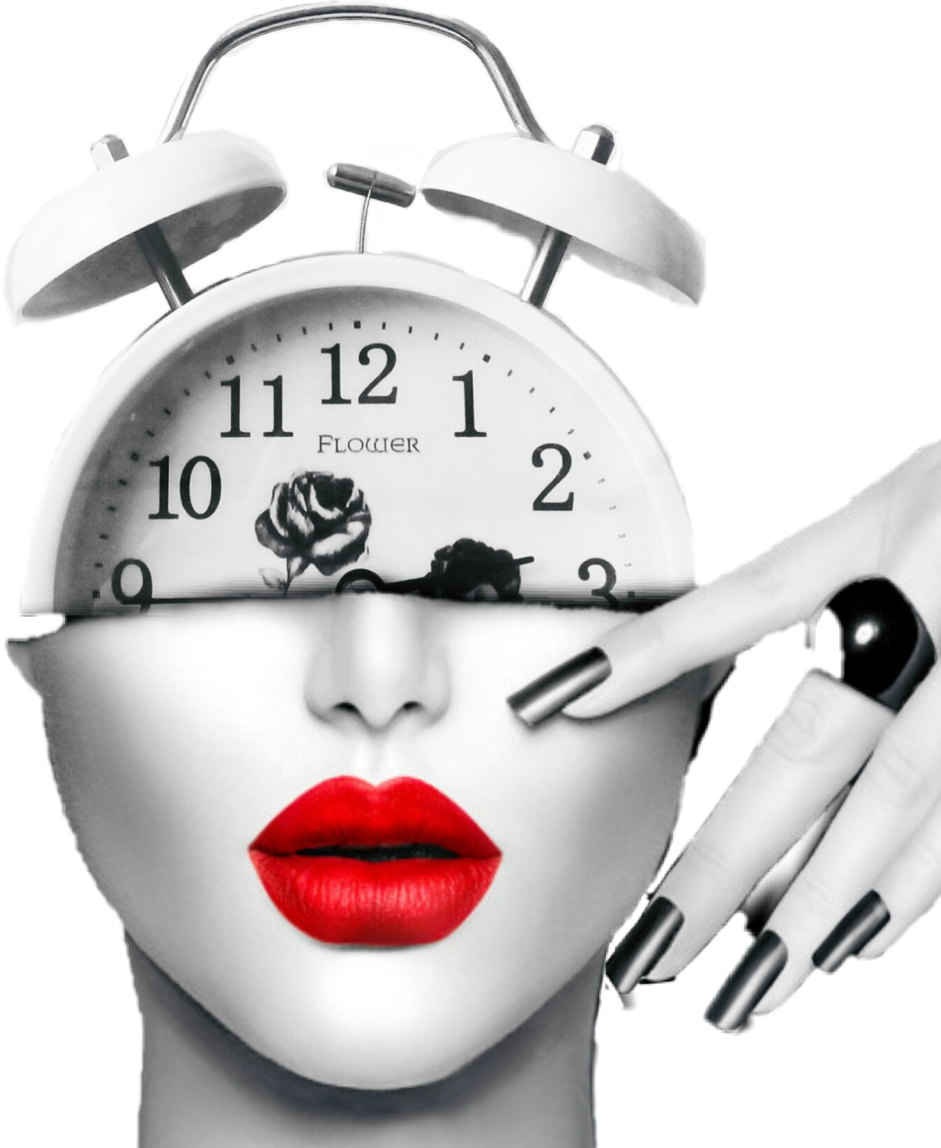 Alarmclock Ring Lips Freetoedit Scalarmclock - 70 80 90 Remixes (1349x1645), Png Download