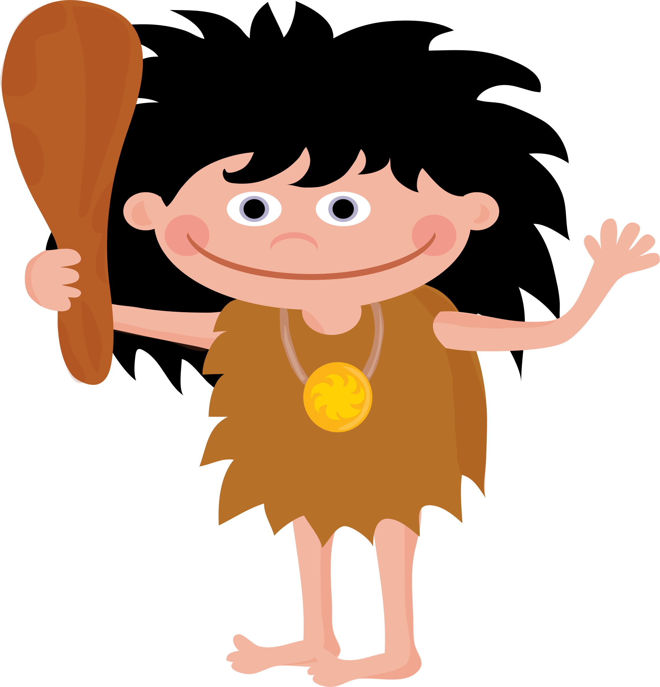 Caveman Clipart Neolithic Person - Cartoon (2236x2326), Png Download