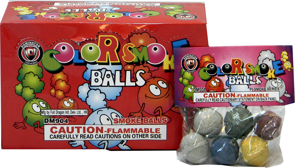 6 Assorted Color Smoke Ball - Clay (1024x586), Png Download