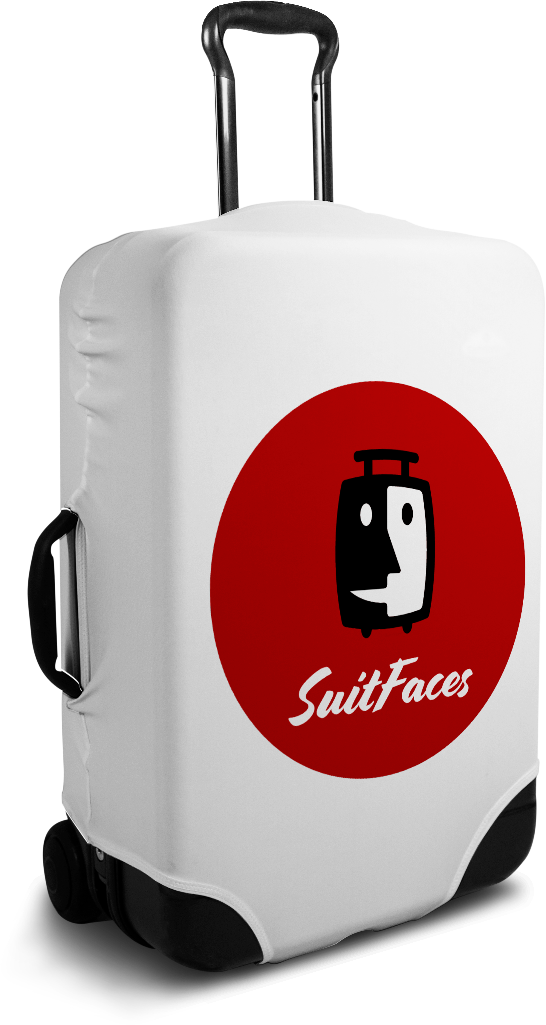 Custom White Luggage Cover With Personalized Brand - Suitcase (2400x3600), Png Download