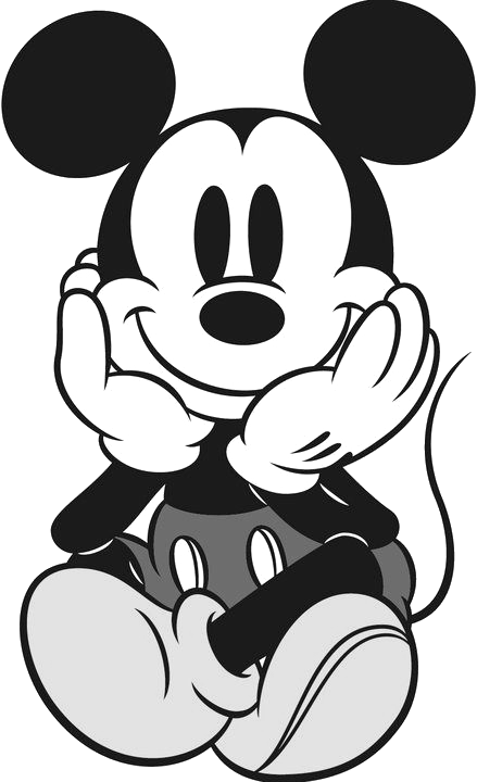 Art Cute Black And White Disney Cool Cartoon Mickey - Disney Minnie & Mickey Mouse Girls Sweatshirt, (439x720), Png Download