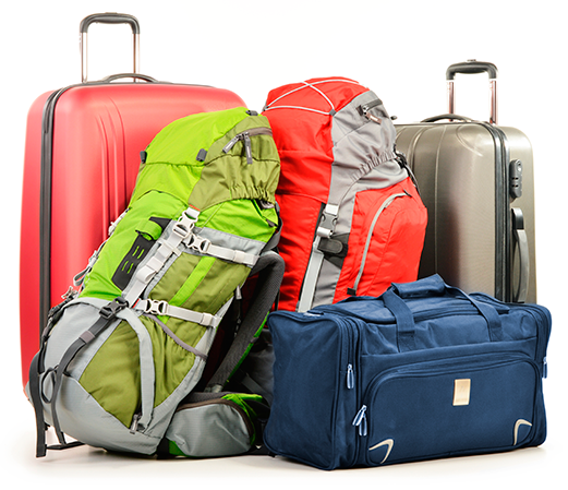 Luggage And Bicycles Deposit - Different Types Of Luggage (521x449), Png Download