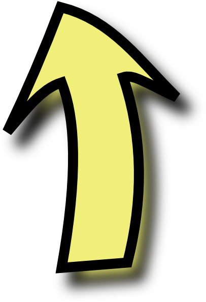Yellow Comic Arrow Clip Art - Up Arrow Cartoon Png (414x593), Png Download