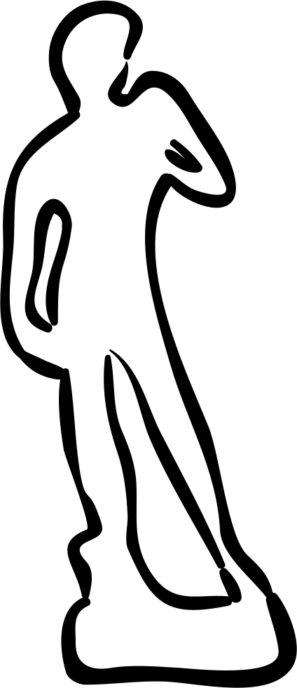 David Statue Hand Drawn Outline Svg Png Icon Free Download - Png David Statue Hand Drawn Outline Vector (424x981), Png Download