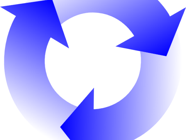 Arrow Clipart Cartoon - Blue Arrows Round Png (640x480), Png Download