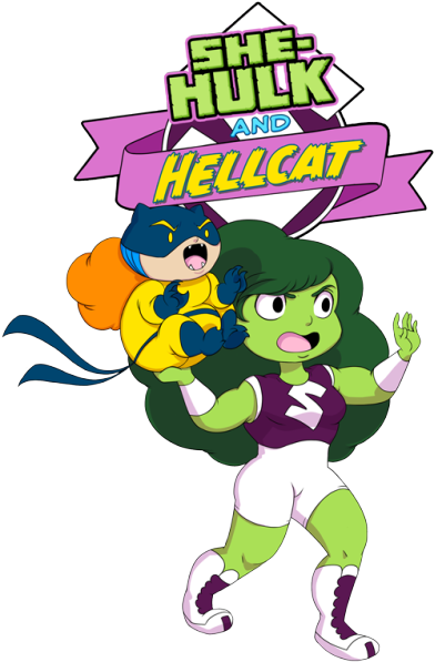 “ This Is Now I Need She Hulk To End - She Hulk And Hell Cat (500x647), Png Download