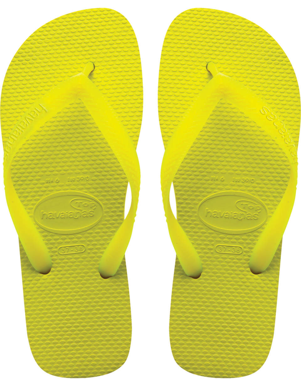 Havaianas Top Yellow Flip Flops - Yellow Flip Flops (960x1231), Png Download