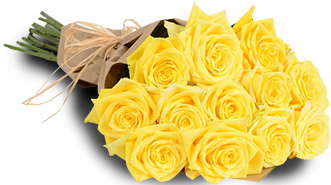 Yellow Passion 1 Dozen - Yellow Rose Boquet Png (382x382), Png Download