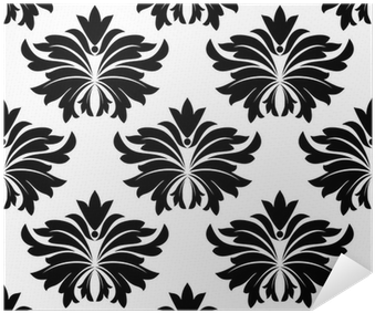 Seamless Pattern With Big Black Flowers Poster • Pixers® - Canvas Print (400x400), Png Download