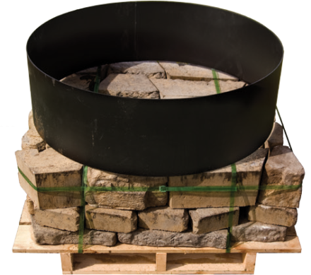 Small Round Dimensional Wedge Fire Pit - Fire Pit Ring Kit (440x389), Png Download