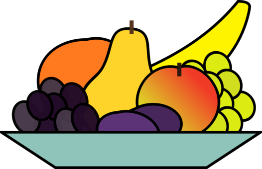 Fruit Salad Bowl Drawing Vegetable - Bowl Of Fruits Clip Art (526x340), Png Download