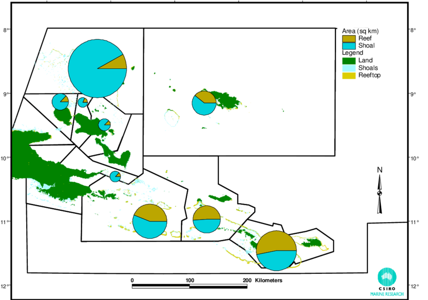 Milne Bay Showing Area Of Reef And Shoal (10 20 M Deep) - Reef (850x584), Png Download