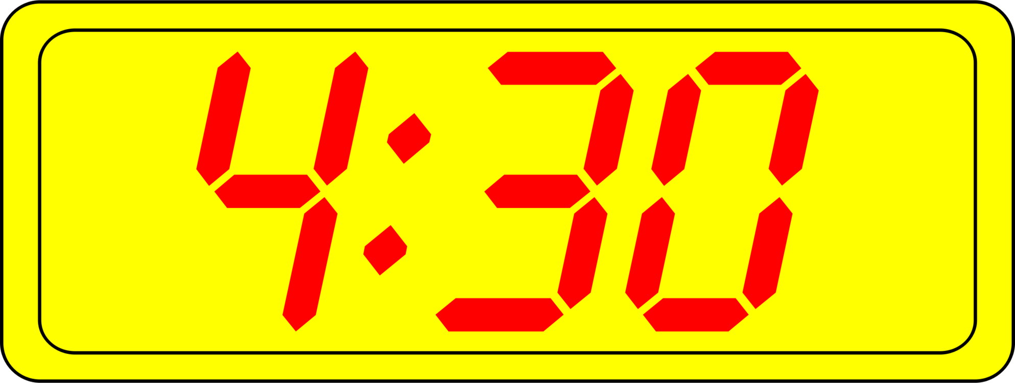 Digital Clock Time 12-hour Clock Digital Data (1987x750), Png Download