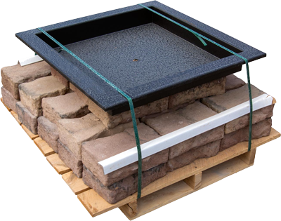 Rosetta Square Firepit Square Fire Pit Kit - Square Fire Pit Kit (400x315), Png Download