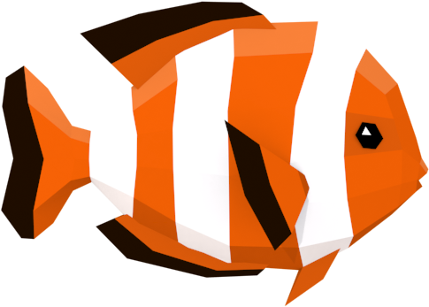 Lowpoly Colorful Reef Fished - Blue Tang (600x600), Png Download