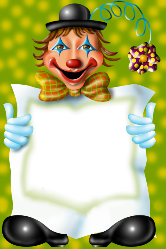 Clown Circus Crafts, Png Photo, Blank Sign, Cute Frames, - Clown Photo Frame Transparent Background (533x800), Png Download