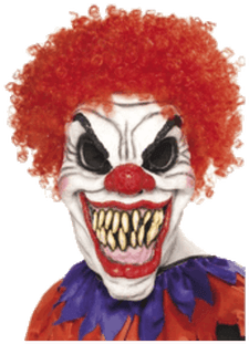 Smiffy's Scary Clown Mask With Hair (400x400), Png Download