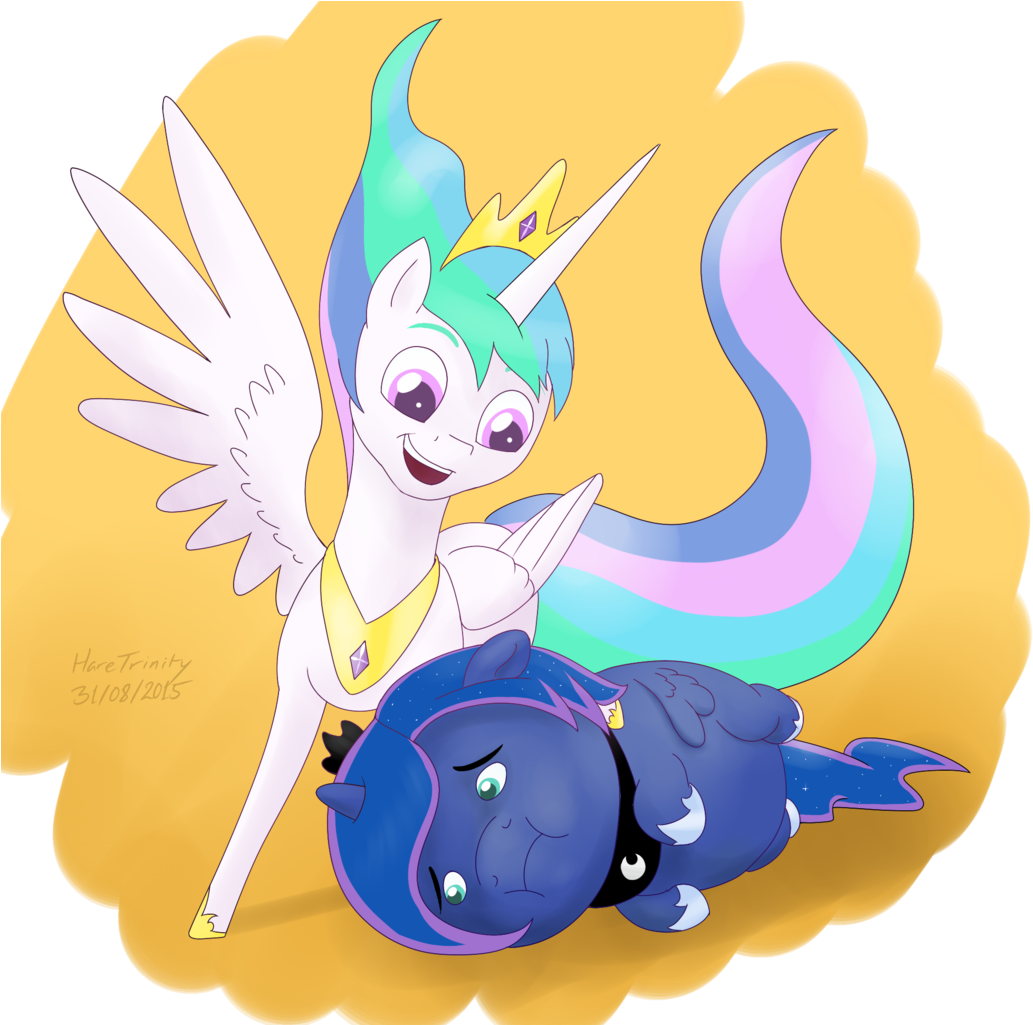 Haretrinity, Crossover, Inside Out, Joy, Princess Celestia, - Horse (1055x1024), Png Download