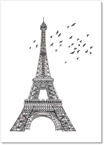 Eiffel Tower Archival Print - Eiffel Tower (428x554), Png Download