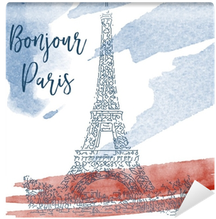 Hand Drawn Ink Line Sketch Of Paris - Home Sweet Home Kissenbezug - Gemustert (400x400), Png Download