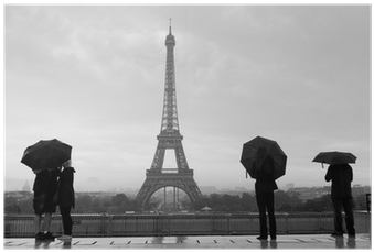 Streets Of Paris With Eiffel Tower In Rain Poster • - Eiffel Tower (400x400), Png Download
