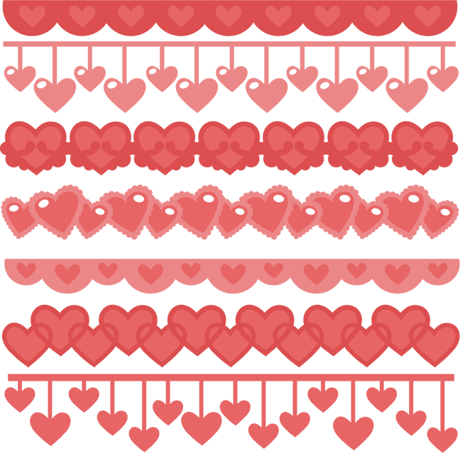 Hearts Border Png - Cute Heart Borders Png (648x639), Png Download